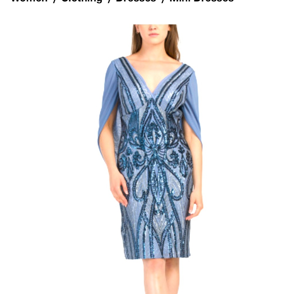 NWOT Sequined dress  with drape back